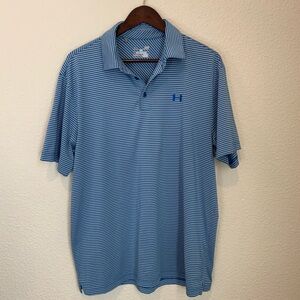 Mens blue and gray Under Armour polo large